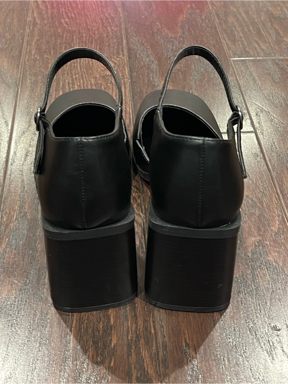 Seychelles Women Black Faux Leather Strappy Square Toe Ankle Strap Heel Size 10M - Picture 4 of 8